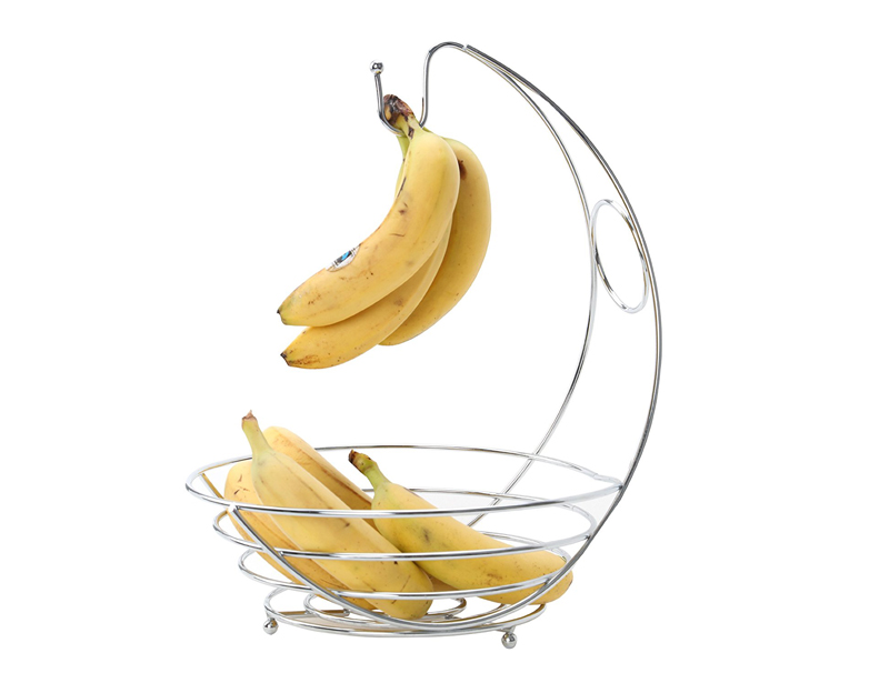 Metal Wire Stainless Steel Fruit Basket And Banana Hanger