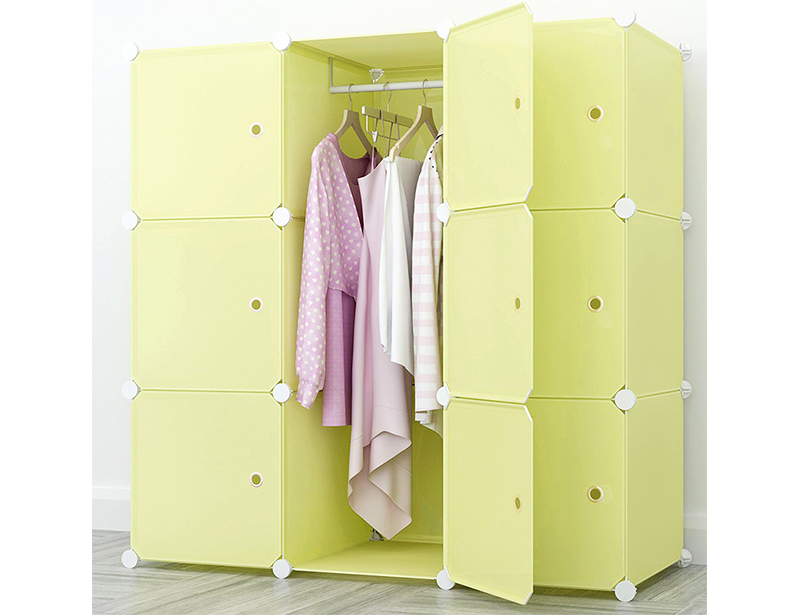 Pure Color DIY Plastic Wardrobe Storage Cabinet