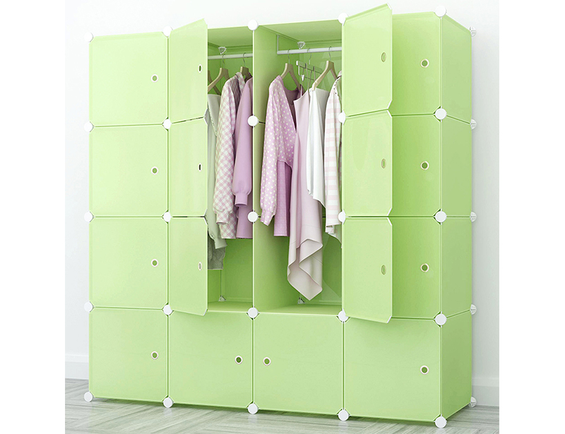 Pure Color DIY Plastic Wardrobe Storage Cabinet