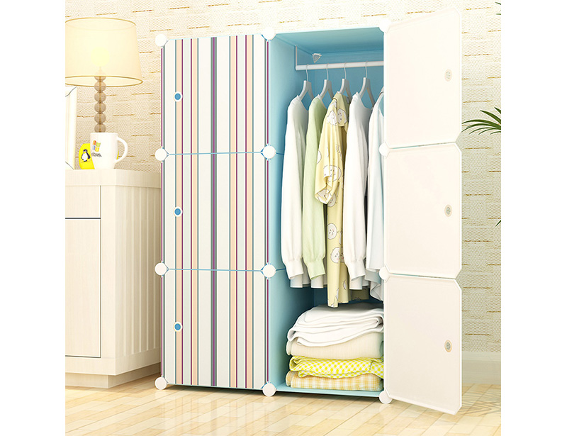 Mediterranean Style DIY Plastic Wardrobe Storage Cabinet