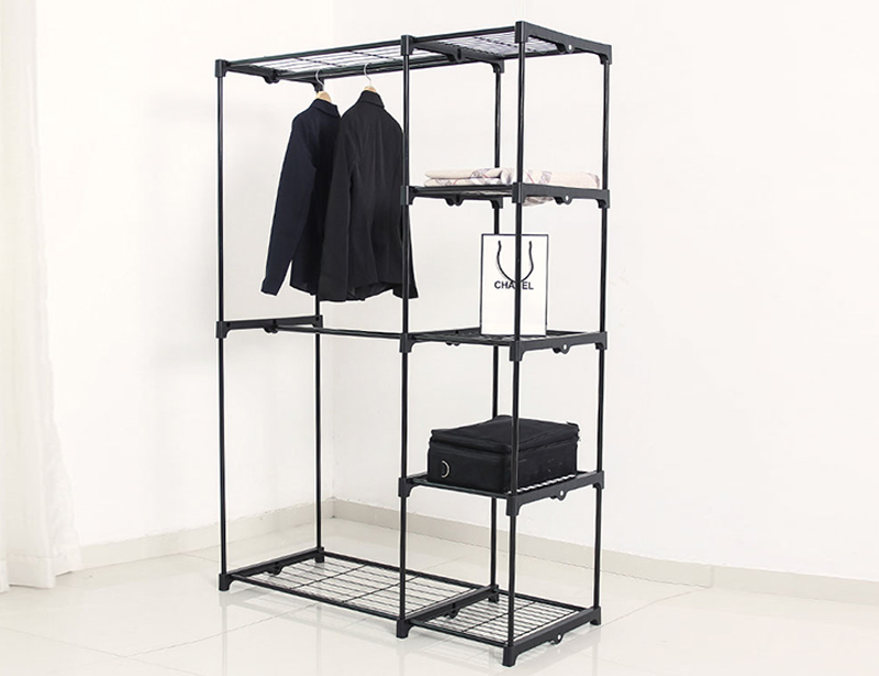 Metal Wardrobe Cabinet Clothes Rack Storage