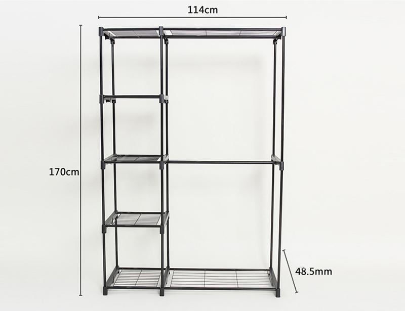 Metal Wardrobe Cabinet Clothes Rack Storage