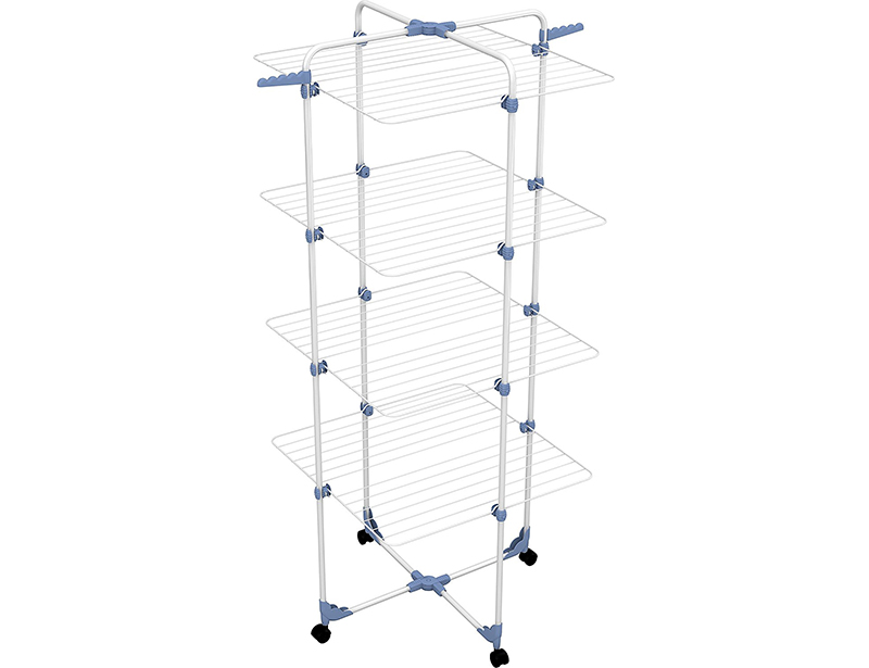 40M 4 Layers Tower Iron Clothes Drying Rack with Wheel