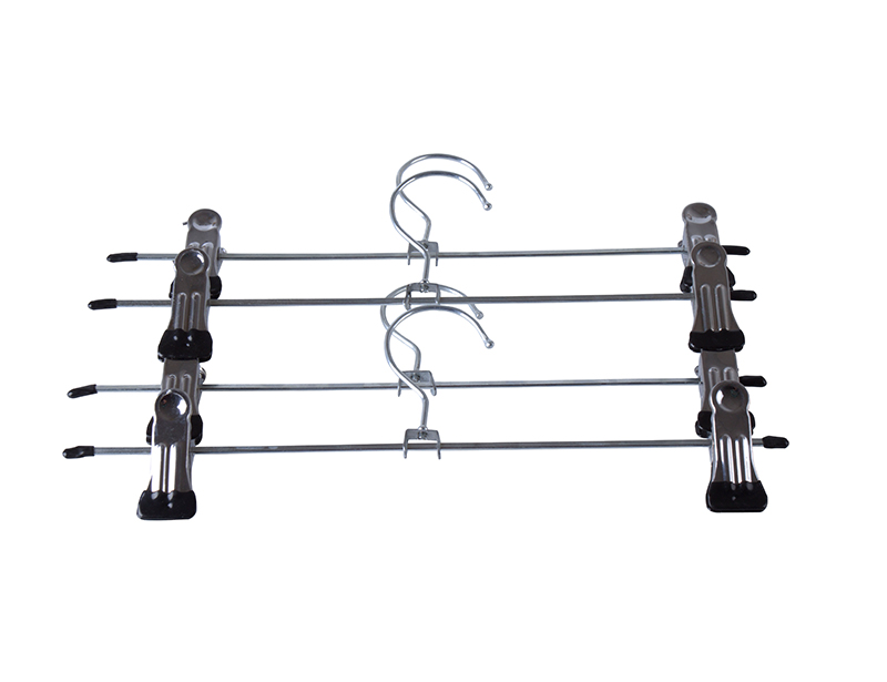 Adjustable Metal Trousers and Pnts Hanger with 2 Rubber Clips