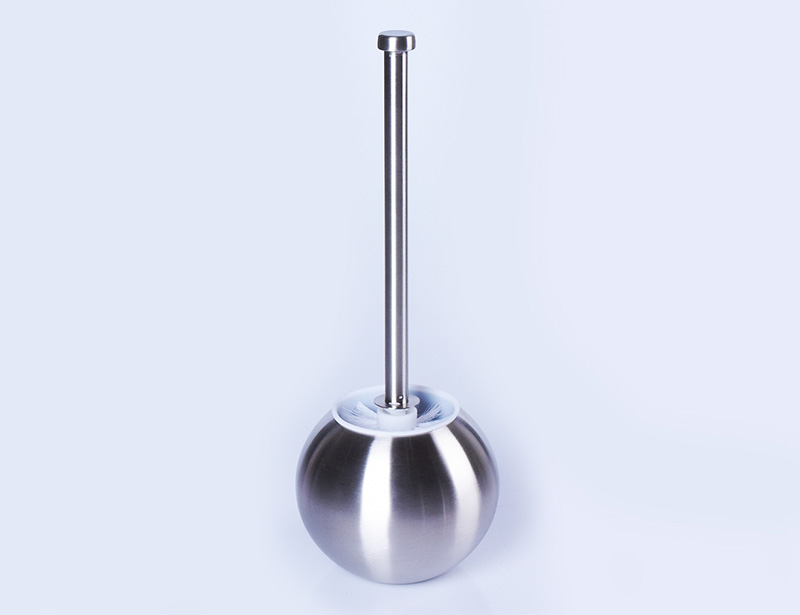 Stainless Steel Round Ball Shape Toilet Brush Set Holder