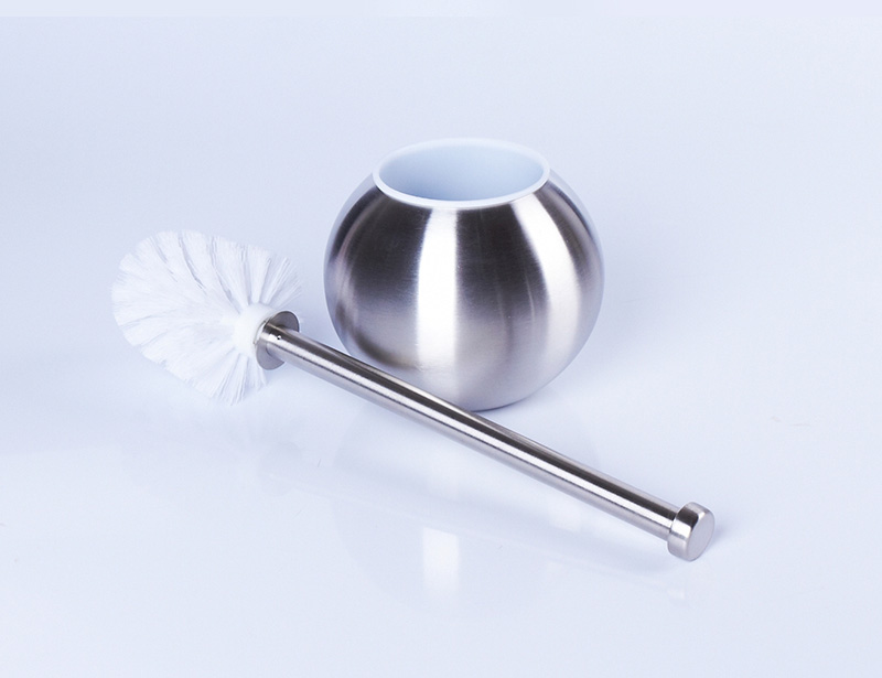 Stainless Steel Round Ball Shape Toilet Brush Set Holder