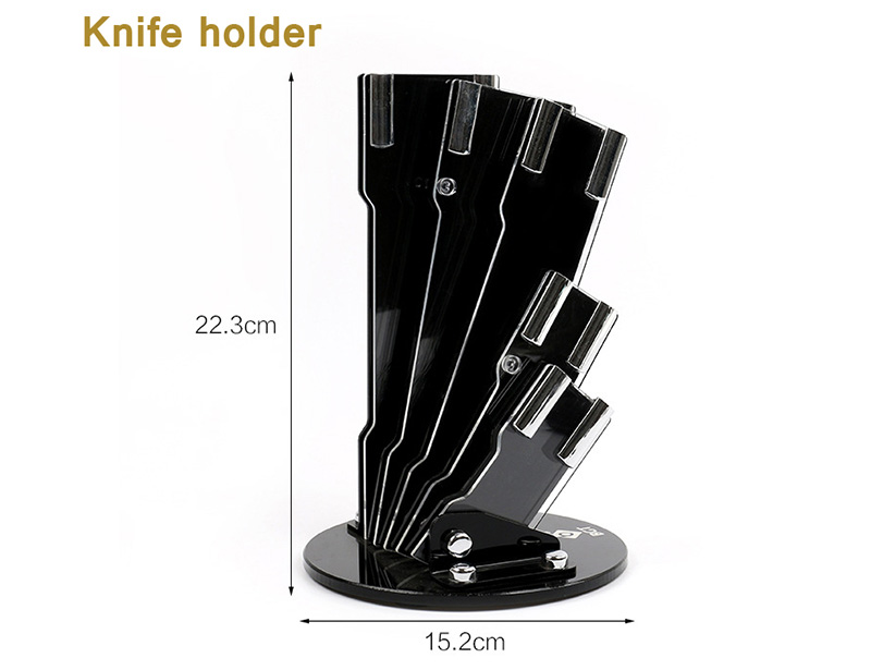 Stainless Steel 6pcs Kitchen Knife Set With Wooden Handle and Knife Block