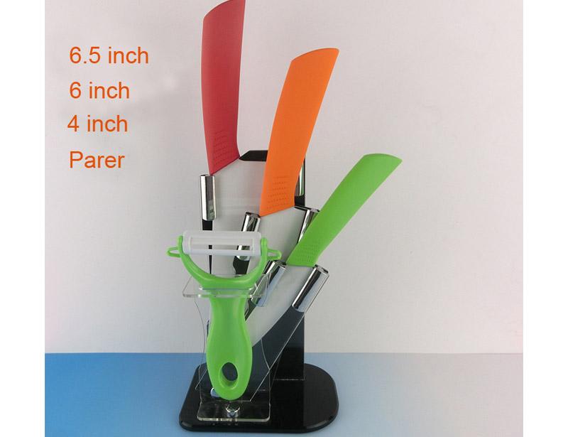 Non-Slip Handle 5 Pcs Color Full Ceramic Knife Set with Block