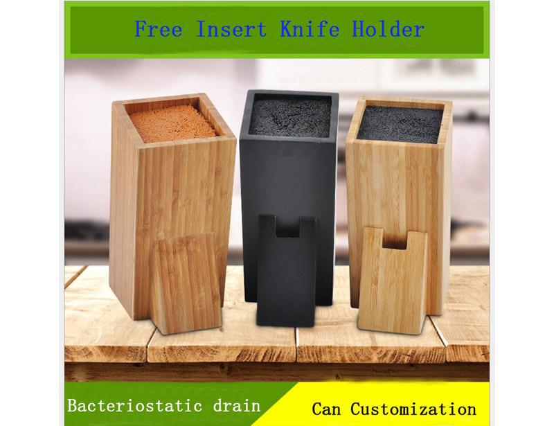 High Quality Free Insert MDF/ Wooden/Bamboo Square Knife Block