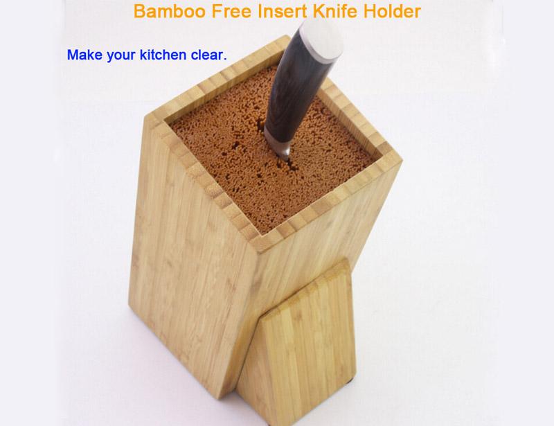 High Quality Free Insert Bamboo/MDF/ Wooden Square Knife Block