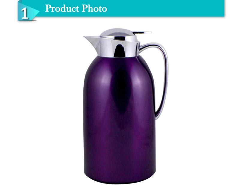 Beautiful In Colors Metal Outer Glass Inner Vacuum Jug Thermos Flask
