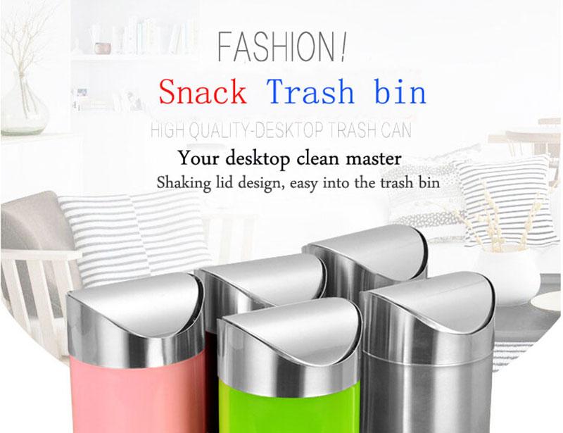 Mini Desktop Snack Trash Bin With Lid For Home and Car