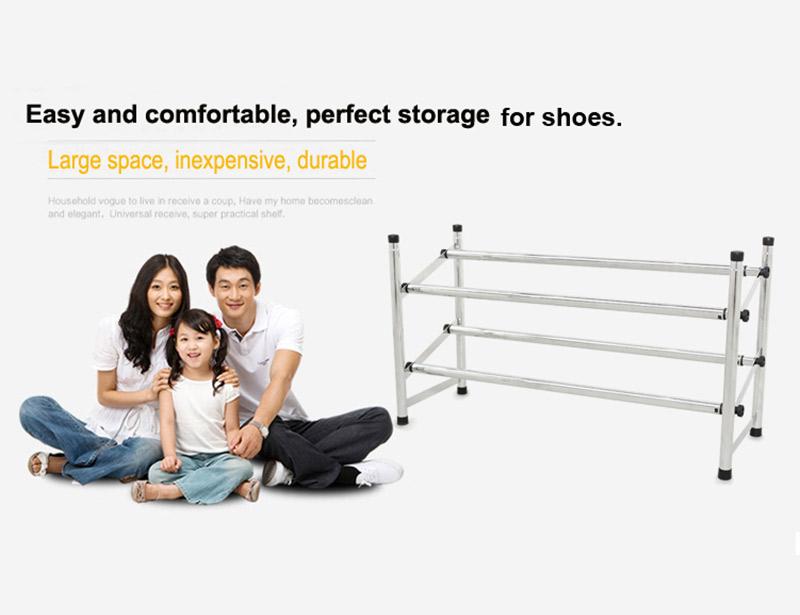 Adjustable Two Tier Carbon Steel Shoe Storage Rack